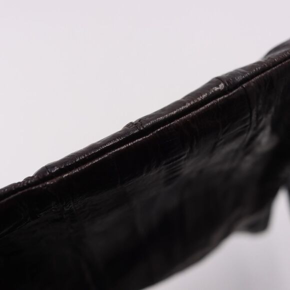 Vintage Brown Eel Skin Leather Purse 70s 80s Soft Shoulder Crossbody Bag - Picture 13 of 16